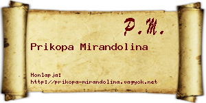 Prikopa Mirandolina névjegykártya
